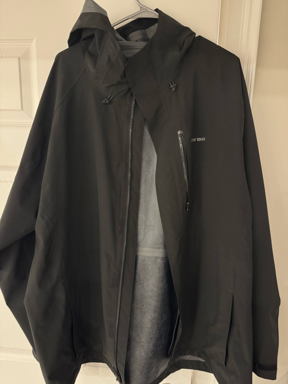 Lands' End Black Lightweight Hooded Jacket